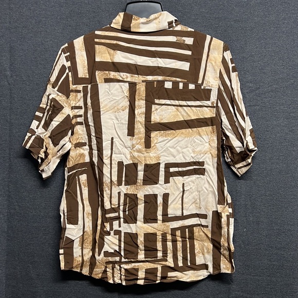 💥$3/$30💥NWT -Zara Men's Abstract Print Shirt, Mid-ecru - Size Small - Picture 4 of 8